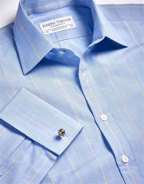 Blue/Yellow Prince of Wales Check Shirt
