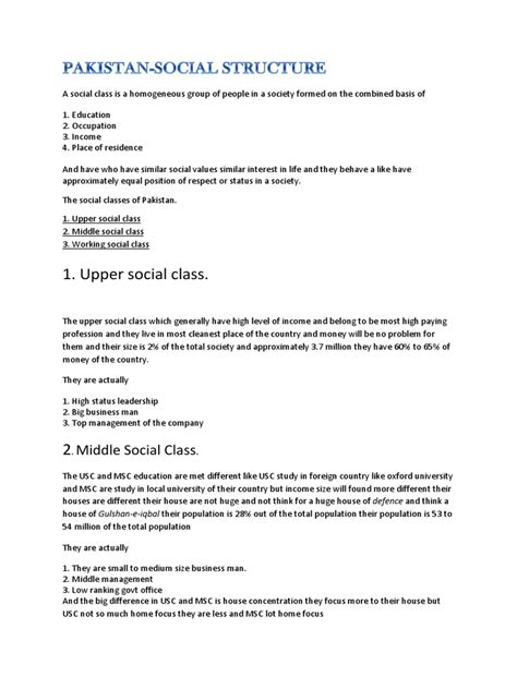 Class Structure of Pakistan 的图像结果