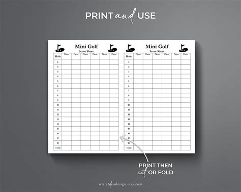 Mini Golf Scorecard Printable