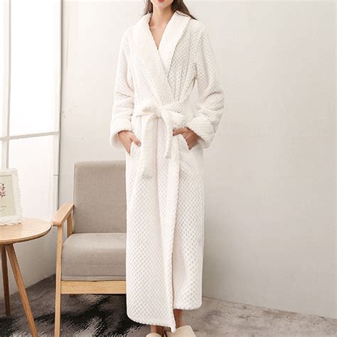 Miluxas Womens Long Fleece Robe - Warm Soft Floor Length Flannel ...