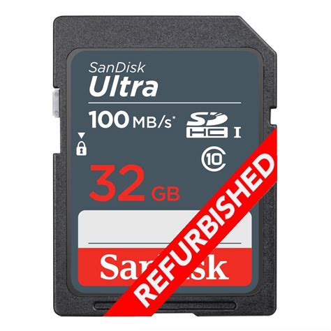 Refurbished SanDisk Ultra 32GB SD Memory Card SDHC 100Mb/s