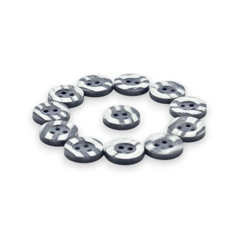 Round Rim 4 Hole Grey with White Dual Colour Fancy Shirt Buttons ...