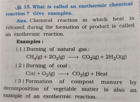 exothermic reaction with explaination - Brainly.in
