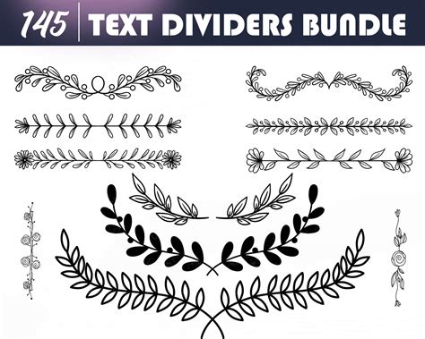 Text Dividers Bundle - Dividers Svg, Text Dividers Svg, Divider Svg ...