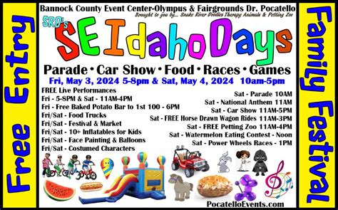 SRDs SE Idaho Days - Festival & Parade, Bannock County Event Center ...