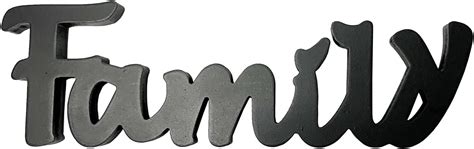 Buy GAPLUM Black Hanging Wood Words Family Cut-Out Block Letters Sign ...