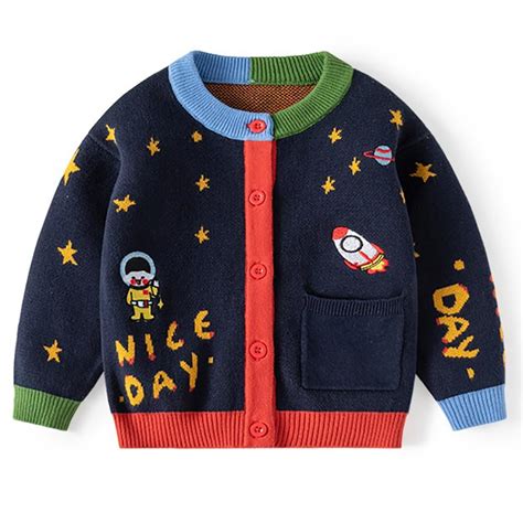 Buy Little Surprise Box Navy Blue Space Rocket Cardigan/Warmer/Sweater ...