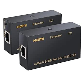 HiperAds® HDMI Extender 60m, 4k HDMI RX Receiver and TX Transmitter 60m ...