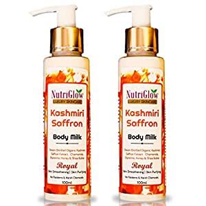NUTRIGLOW Luxury Skincare Kashmiri Saffron Body Milk, instant skin ...