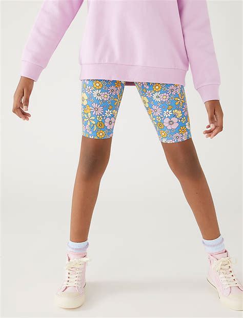 Buy Cotton Rich Floral Cycling Shorts at Marks & Spencer
