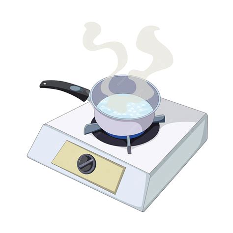 Isolated water boiling on gas stove graphic vector illustration ...