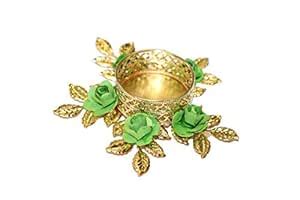 Buy THEA Iron Diya Flower GLD Green Color (4 Pieces) Online at Low ...