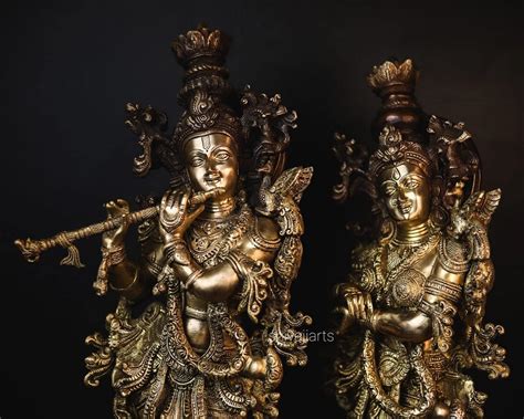 Shivaji Arts Radha Krishna Brass Statue - 75CM India | Ubuy