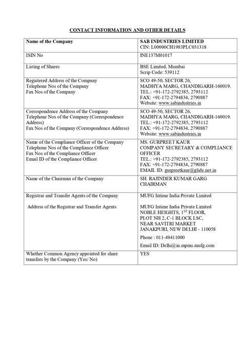 SAB Industries Limited