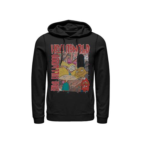 Men's Nickeloden Hey Arnold Colorful Hillwood Poster Hoodie | Spongebob ...