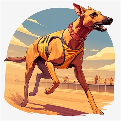 Pharaoh hound racing in the desert | Premium AI-generated vector