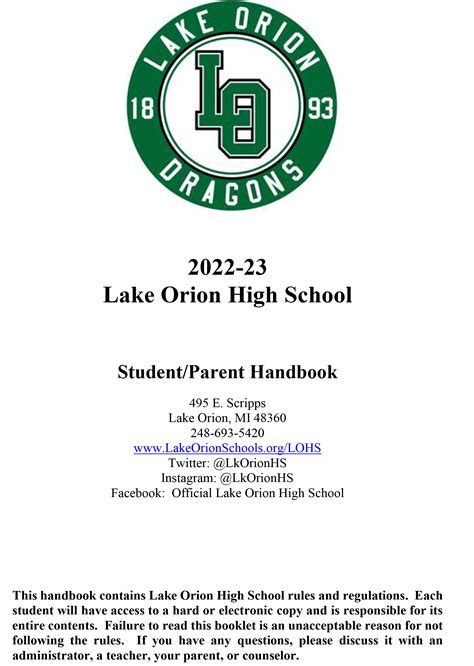 Student Handbook - Lake Orion Community Schools