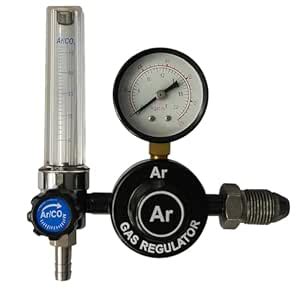 METAPOD Argon Gas Regulator with Flow Meter | Heavy-Duty Steel Body ...