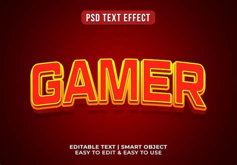 Editable gamer text effect template | Free PSD