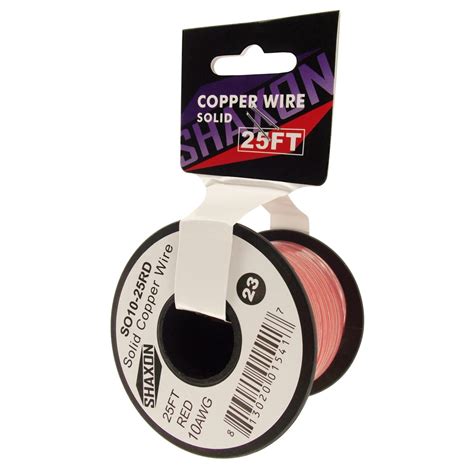 Solid Copper Wire on Spool, 10 Gauge, 25ft - Shaxon Industries