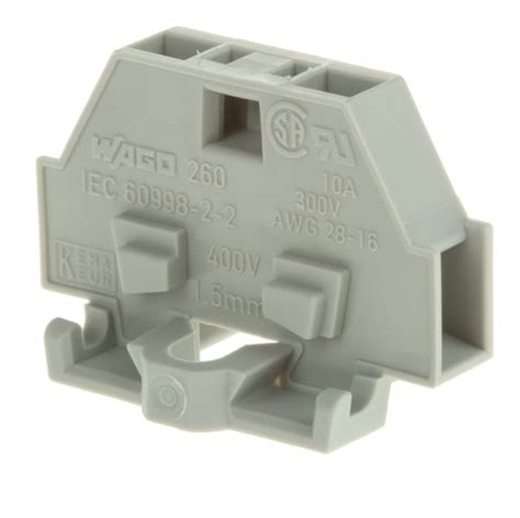 260-301 WAGO | WAGO 260-301 260 Series Modular Terminal Block Grey, 1.5 ...