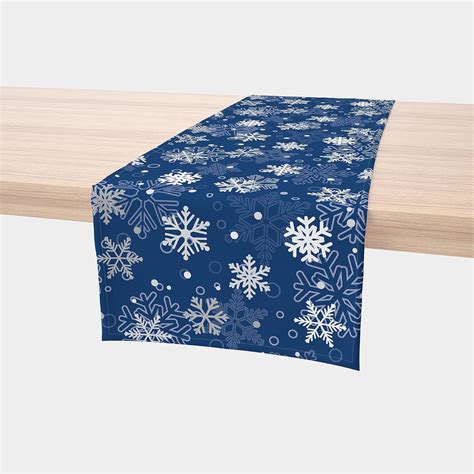 Amazon.com: Christmas Table Runners | Blue Snowflake Table Runner ...
