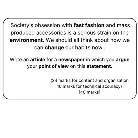 Image result for English Language Paper 1 Question 5 Examples