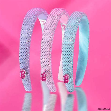 Barbie Rhinestone Puff Hair Bands with Barbie Charm - Set of 3 - Pink ...