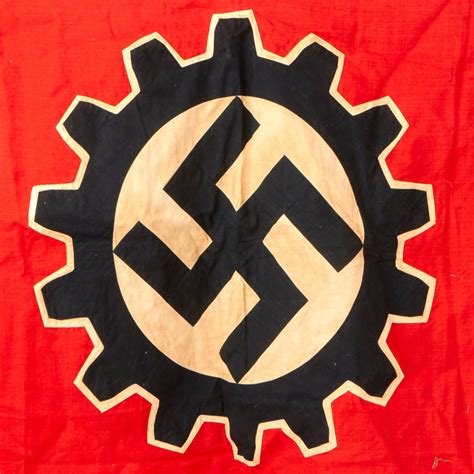 Original German WWII German DAF Labor Front Standard Flag with Rhein-D ...
