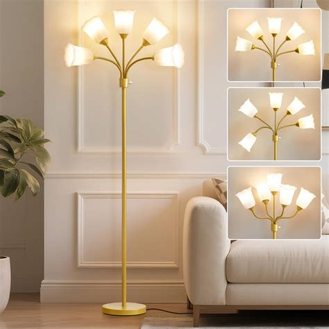 GyroVu Medusa Floor Lamp - Multi-Head Modern Tall Gooseneck Lamp with ...