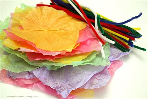 How To Make Flowers With Pipe Cleaners And Tissue Paper | Best Flower Site