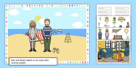 Silly S Sentences Cut and Stick Pictures