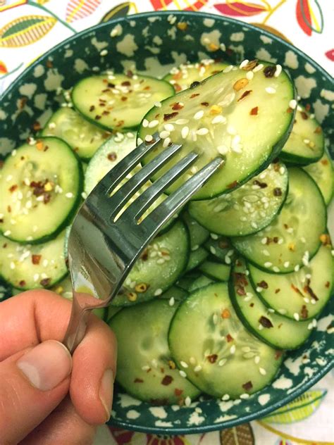Asian Spicy Sesame Cucumber Salad Recipe – Melanie Cooks