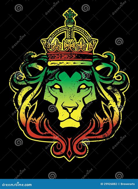 Rastafarian Lion stock vector. Illustration of crown - 29926882