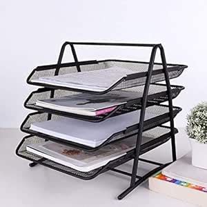 MEERA IMPEX 4 Tier Metal Mesh File Tray A4 Document/Paper/Files/Letters ...