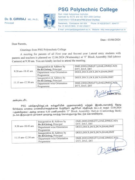 Letter for Parents Meeting 的图像结果