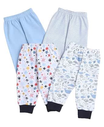 Buy BUMZEE Sky Blue & White Full Length Boys Pyjamas Pack of 4 Age - 3 ...
