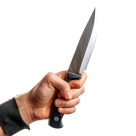 Hand holding knife on isolated transparent background 44273916 PNG