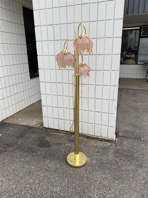 Vintage lotus flower floor lamp