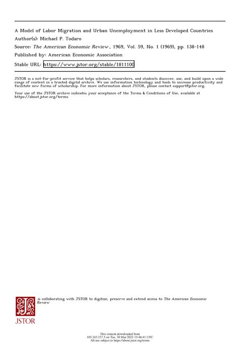 research methods - A Model of Labor Migration and Urban Unemployment in ...