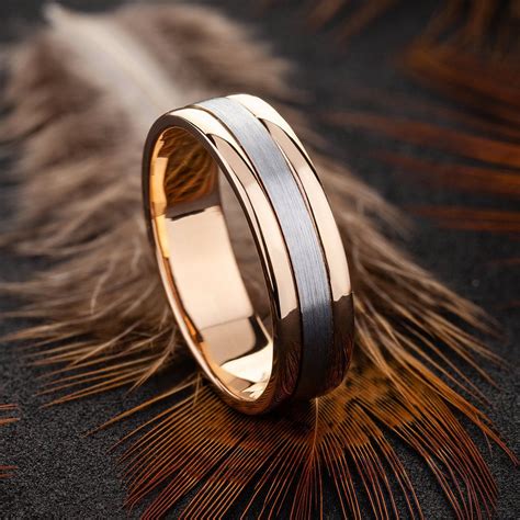 Mens Wedding Band. Ring for Men. Two Tone Wedding Band. Wedding Ring ...