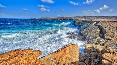 Wallpaper rocks, stones, sea, waves, nature hd, picture, image
