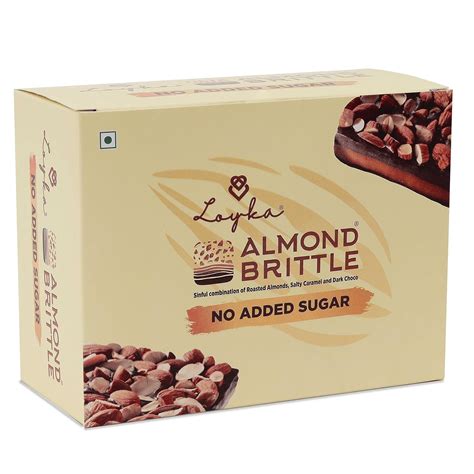 LOYKA Almond Brittle No Added Sugar Choco Box - 8 Pcs|Diet Friendly|No ...