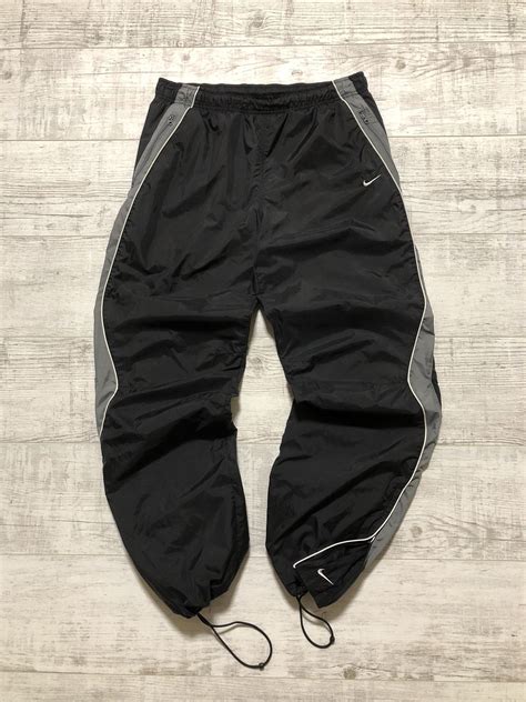 Vintage Nike Y2K Nylon Drill Black Track Pants | Track pants outfit ...