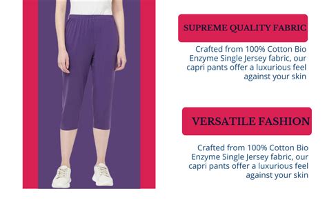 ESPRESSO Women's Casual Relaxed Fit Cotton 3/4th Summer Capri Pants ...