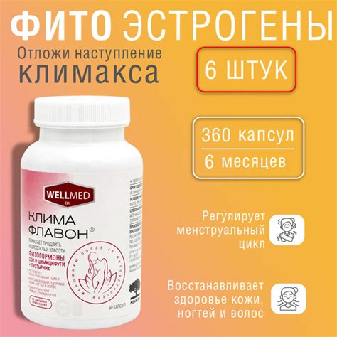 WELLMED CH Набор 6в1 Климафлавон - фитоэстрогены для снижения симптомов ...