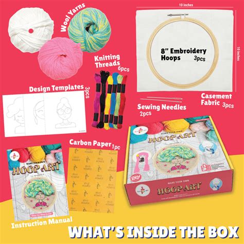 Kalakaram Hoop Art Kit | DIY Embroidery Craft Set — Mango
