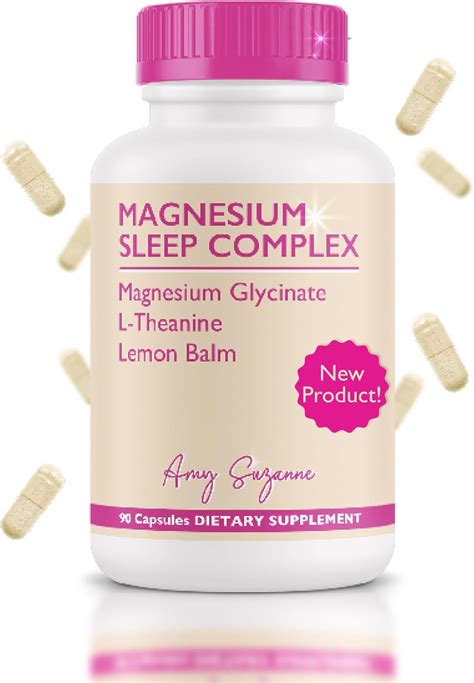 Amazon.com: Amy Suzanne Magnesium Sleep Complex with L-Theanine and Lemon Balm - Melatonin-Free ...