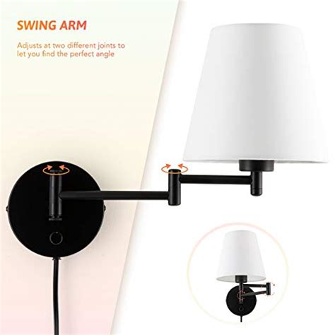 Buy VONLUCE Modern Swing Arm Wall Mount Light Plug in, Corded Wall ...