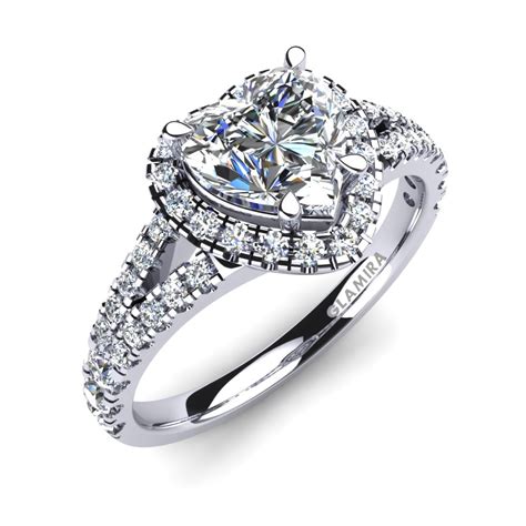 Order Engagement Ring Veronica in Heart cut 0.97 Carat 9ct White Gold ...